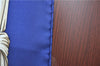 Authentic HERMES Carre 90 Scarf "ETRIERS" Silk Blue J8650