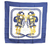 Authentic HERMES Carre 90 Scarf "BRIDES de GALA" Silk Navy Blue White J8652