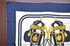 Authentic HERMES Carre 90 Scarf "BRIDES de GALA par" Silk Navy Paper Bag J8660