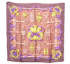 Authentic HERMES Carre 90 Scarf "FERRONNERIE" Silk Dark Purple Brown J8662