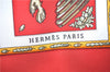 Authentic HERMES Carre 90 Scarf "Le Songe de Poliphile" Silk Red J8676