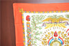 Authentic HERMES Carre 90 Scarf "LIBERTE EGALITE FRATERNITE" Silk Orange J8678