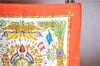 Authentic HERMES Carre 90 Scarf "LIBERTE EGALITE FRATERNITE" Silk Orange J8678