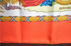 Authentic HERMES Carre 90 Scarf "LIBERTE EGALITE FRATERNITE" Silk Orange J8678