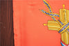 Authentic HERMES Carre 90 Scarf "LIBERTE EGALITE FRATERNITE" Silk Orange J8678