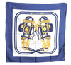 Authentic HERMES Carre 90 Scarf "BRIDES de GALA" Silk Navy Blue Box J8680