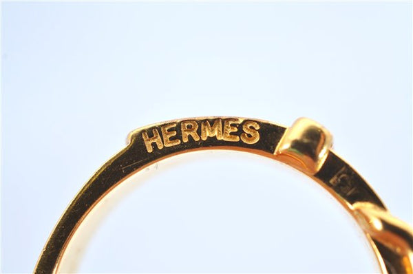 Authentic HERMES Scarf Ring Boucle Sellier Choker Design Gold J8704