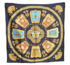 Authentic HERMES Carre 90 Scarf "Poste et Cavalerie" Silk Black J8720