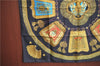 Authentic HERMES Carre 90 Scarf "Poste et Cavalerie" Silk Black J8720