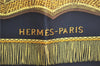 Authentic HERMES Carre 90 Scarf "Poste et Cavalerie" Silk Black J8720