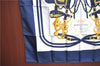 Authentic HERMES Carre 90 Scarf "BRIDES de GALA" Silk Navy Blue White J8722