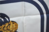 Authentic HERMES Carre 90 Scarf "BRIDES de GALA" Silk Navy Blue White J8722