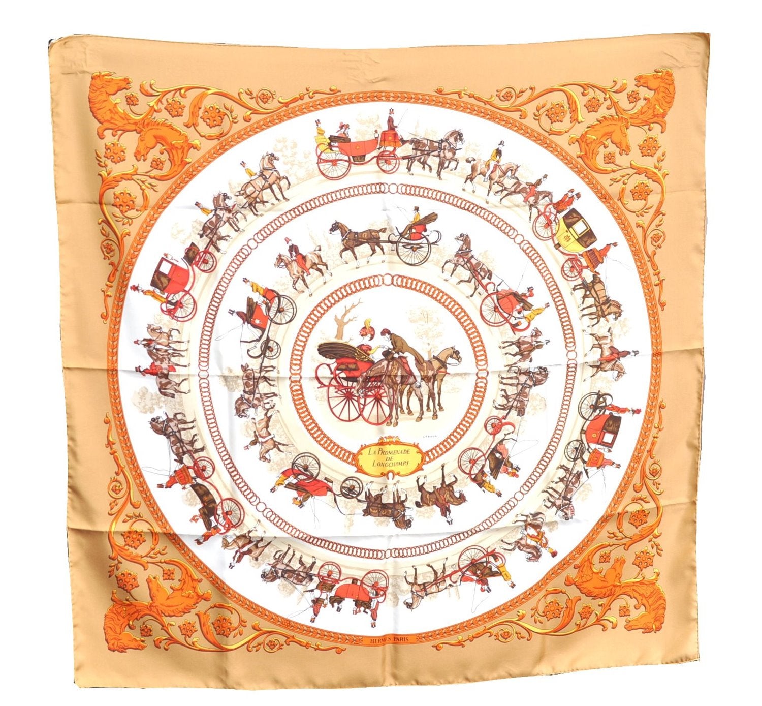 Auth HERMES Carre 90 Scarf 