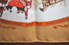 Auth HERMES Carre 90 Scarf "LA PROMENADE DE LONGCHAMPS" Silk Brown Box J8723