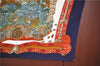 Authentic HERMES Pleats Scarf "L’Atlantide" Silk Navy Blue Red Box J8731