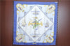 Authentic HERMES Carre 90 Scarf "Bordeaux Porte Oc?ane" Silk Blue J8734