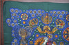 Authentic HERMES Carre 90 Scarf "LE ROY SOLEIL" Silk Green Navy J8735