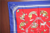 Authentic HERMES Carre 90 Scarf "Les fantaisies du Roy" Silk Blue J8737