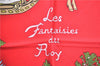 Authentic HERMES Carre 90 Scarf "Les fantaisies du Roy" Silk Blue J8737