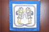 Authentic HERMES Carre 90 Scarf "BRIDES de GALA par" Silk Blue J8739