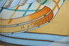 Authentic HERMES Carre 90 Scarf "GRANDE TENUE" Silk Gray Blue J8742