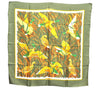 Authentic HERMES Carre 90 Scarf "COLS VERTS" Silk Khaki Green J8743