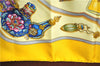 Authentic HERMES Carre 90 Scarf "Qu'importe le flacon..." Silk Yellow J8746