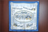 Authentic HERMES Carre 90 Scarf "I'Hiver en Poste" Silk Blue J8747