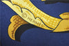 Authentic HERMES Carre 90 Scarf "LE MORS A LA CONETABLE" Silk Navy Blue J8754