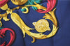 Authentic HERMES Carre 90 Scarf "LE MORS A LA CONETABLE" Silk Navy Blue J8754