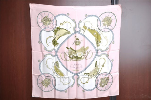 Authentic HERMES Carre 90 Scarf "SPRINGS" Silk Pink J8758