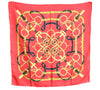 Authentic HERMES Carre 90 Scarf "EPERON D'OR" Silk Red J8761