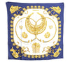 Authentic HERMES Carre 90 Scarf "LES CAVALIERS D'OR" Silk Navy Blue J8765