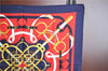 Authentic HERMES Carre 90 Scarf "Eperon d'or" Silk Navy Blue J8768