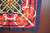 Authentic HERMES Carre 90 Scarf "Eperon d'or" Silk Navy Blue J8768