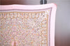 Authentic HERMES Pleats Scarf "LES JARDINS D'ARMENIE" Silk Pink J8770