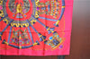 Authentic HERMES Carre 90 Scarf Egypt motif Silk Pink J8778