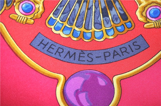 Authentic HERMES Carre 90 Scarf Egypt motif Silk Pink J8778