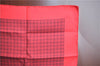 Authentic HERMES Petit Carre 40 Scarf Handkerchief Plaid Motif Silk Red J8780