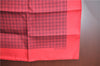 Authentic HERMES Petit Carre 40 Scarf Handkerchief Plaid Motif Silk Red J8780