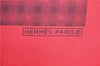 Authentic HERMES Petit Carre 40 Scarf Handkerchief Plaid Motif Silk Red J8780