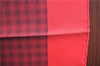 Authentic HERMES Petit Carre 40 Scarf Handkerchief Plaid Motif Silk Red J8780