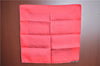 Authentic HERMES Petit Carre 40 Scarf Handkerchief Plaid Motif Silk Red J8780