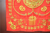 Authentic HERMES Carre 90 Scarf "LES CAVALIERS D'OR" Silk Red J8783