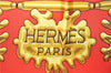 Authentic HERMES Carre 90 Scarf "LES CAVALIERS D'OR" Silk Red J8783