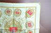 HERMES Petit Carre 40 Scarf Handkerchief "LES ARMES DE PARIS" Silk Yellow J8786