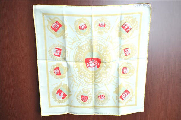 HERMES Petit Carre 40 Scarf Handkerchief "LES ARMES DE PARIS" Silk Yellow J8786