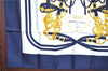 Authentic HERMES Carre 90 Scarf "BRIDES de GALA par" Silk Navy J8791