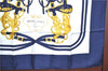 Authentic HERMES Carre 90 Scarf "BRIDES de GALA par" Silk Navy J8791