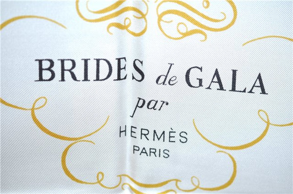 Authentic HERMES Carre 90 Scarf "BRIDES de GALA par" Silk Navy J8791